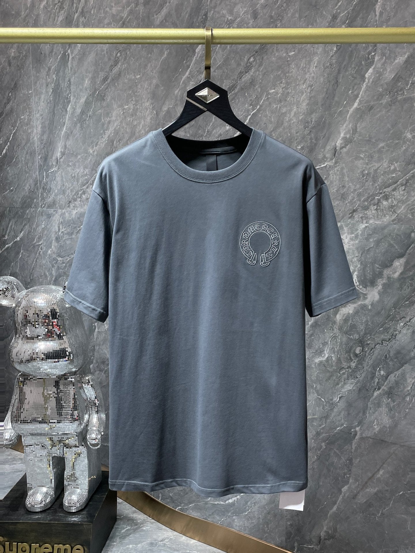 CHH Chrome Hearts T Shirts Machine Embroidery Hollow Cross Short Sleeve