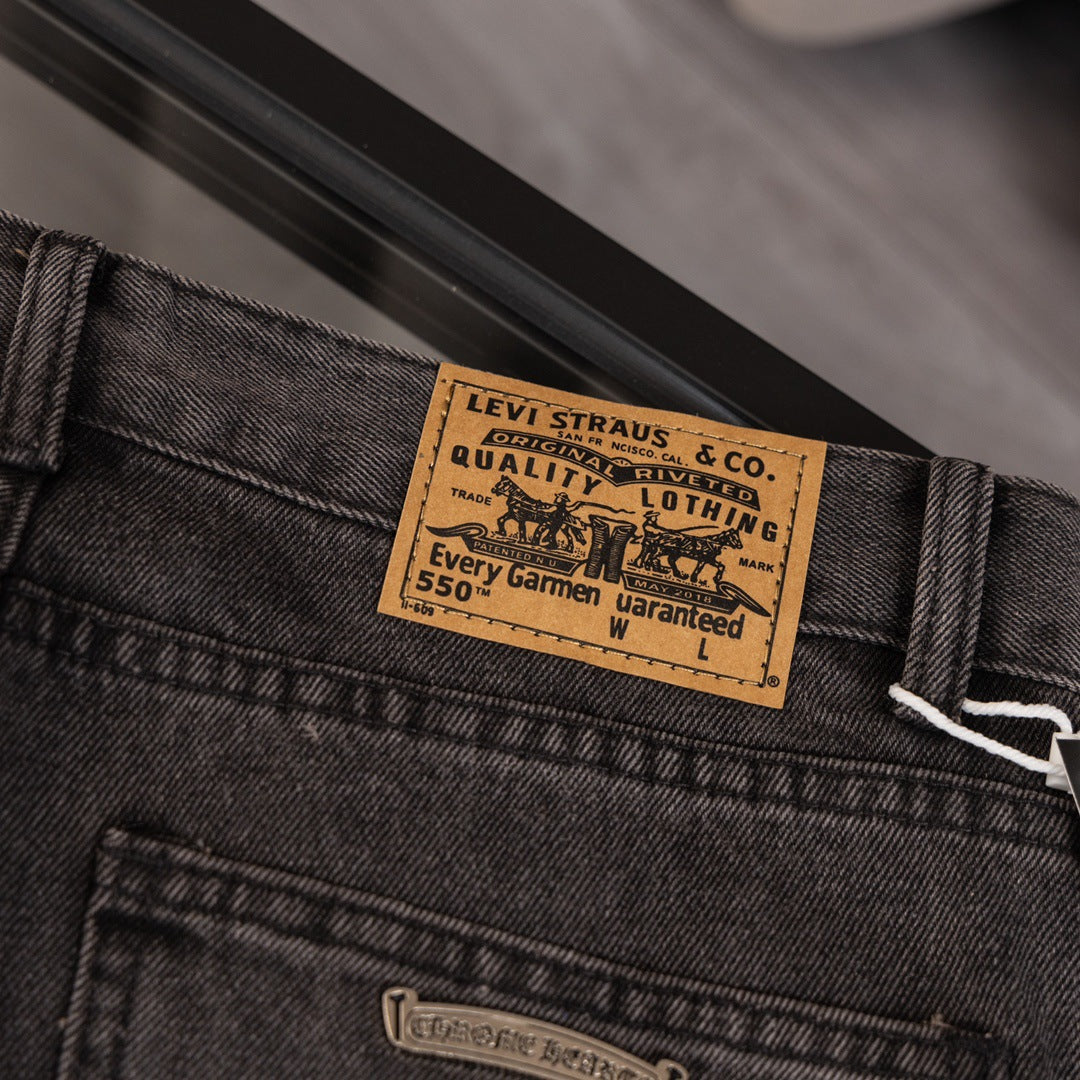 CHH Chrome Hearts Jeans Unisex Casual Loose Jeans