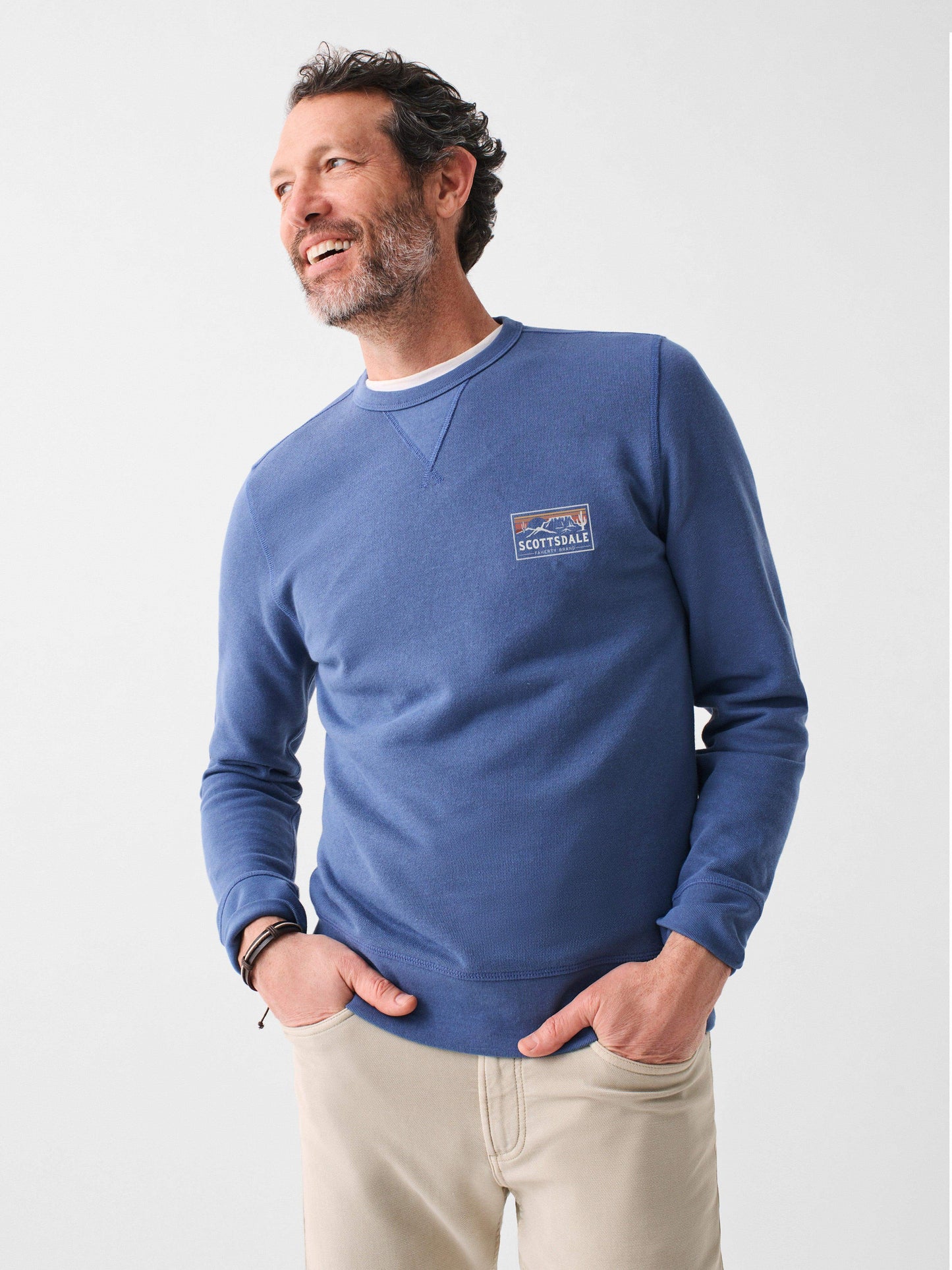 Scottsdale Long-Sleeve Terry Crewneck - Faded Navy