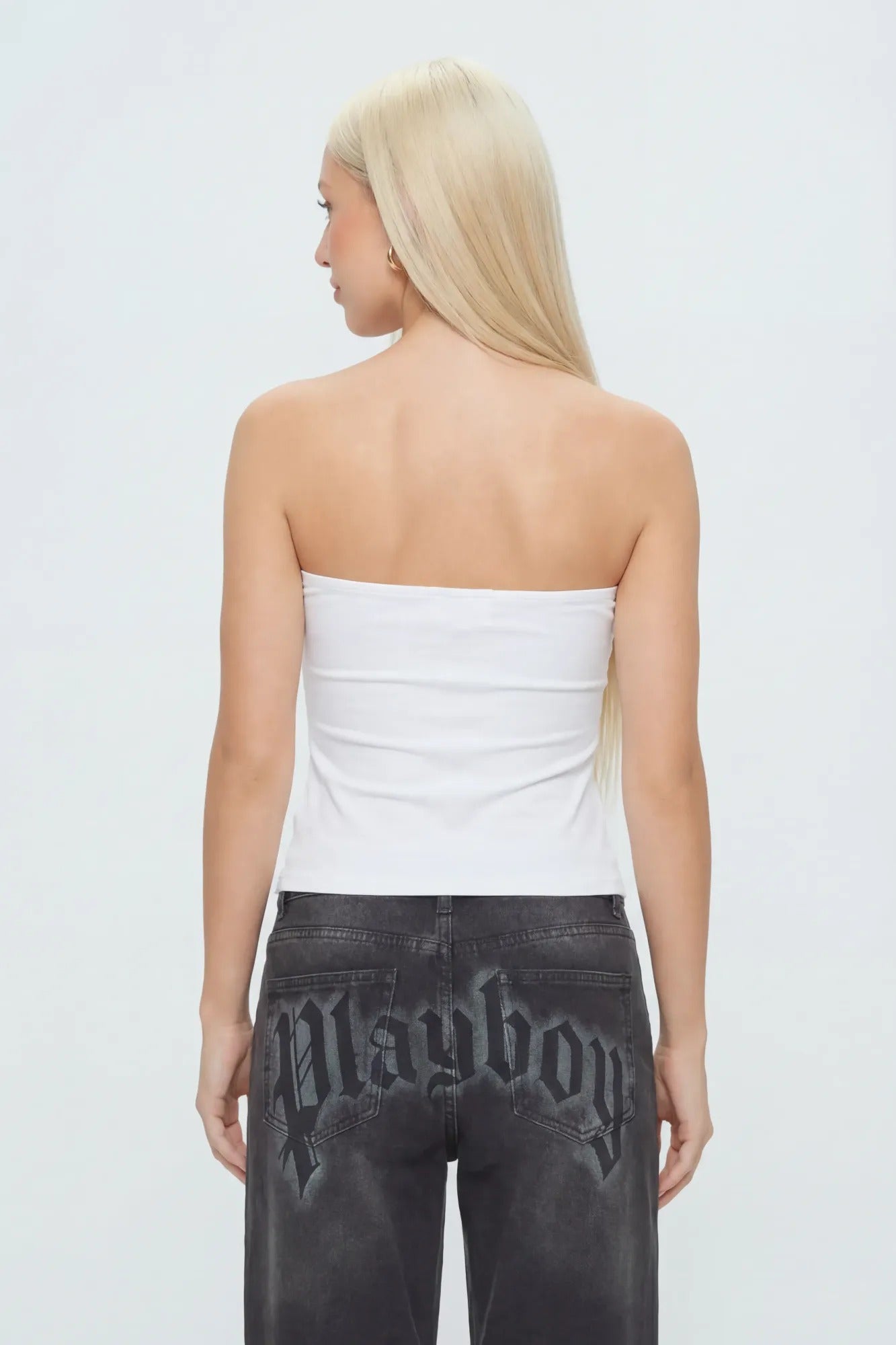Playboy Contour Rhinestone Cinched Tube Top