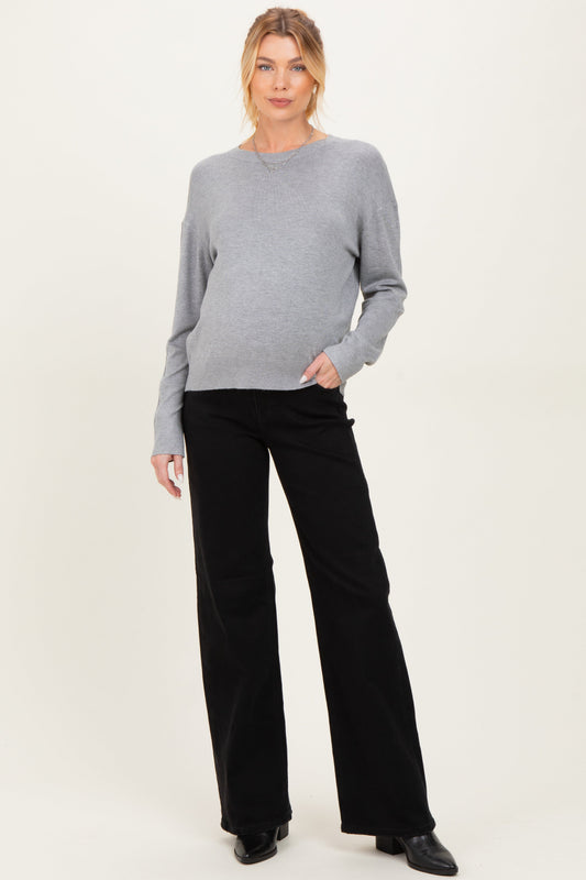 Black Classic Wide Leg Maternity Jeans