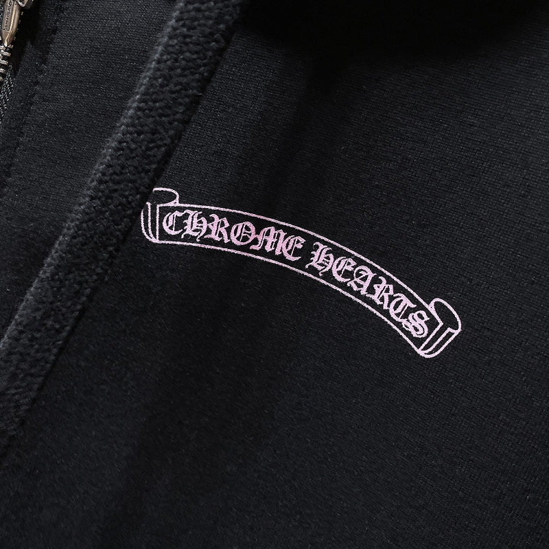 Chh Chrome Hearts Hoodie Sanskrit Letter Print Miami Zip Jacket Sweater