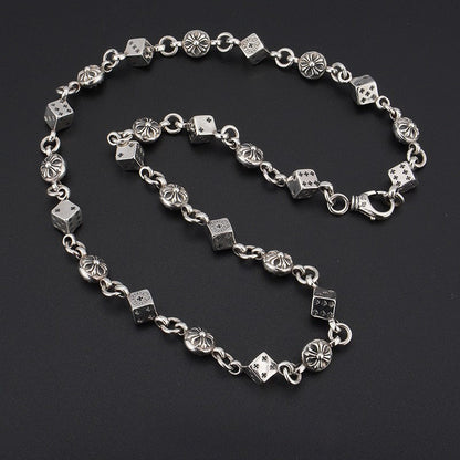 Chrome Hearts Necklace Dice Cross Vintage Cross Flower Men's and Women's Necklaces