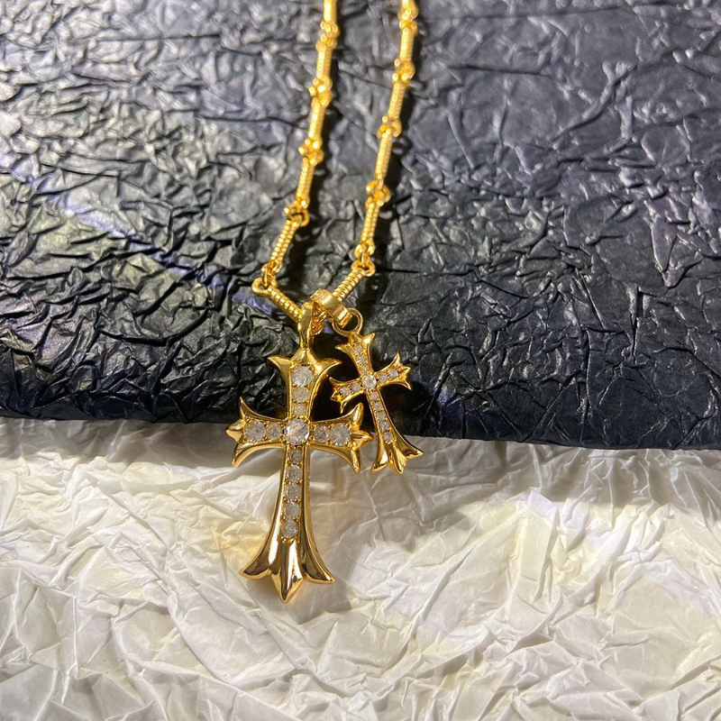 Chrome Hearts Necklace Double Cross Necklace for Men and Women