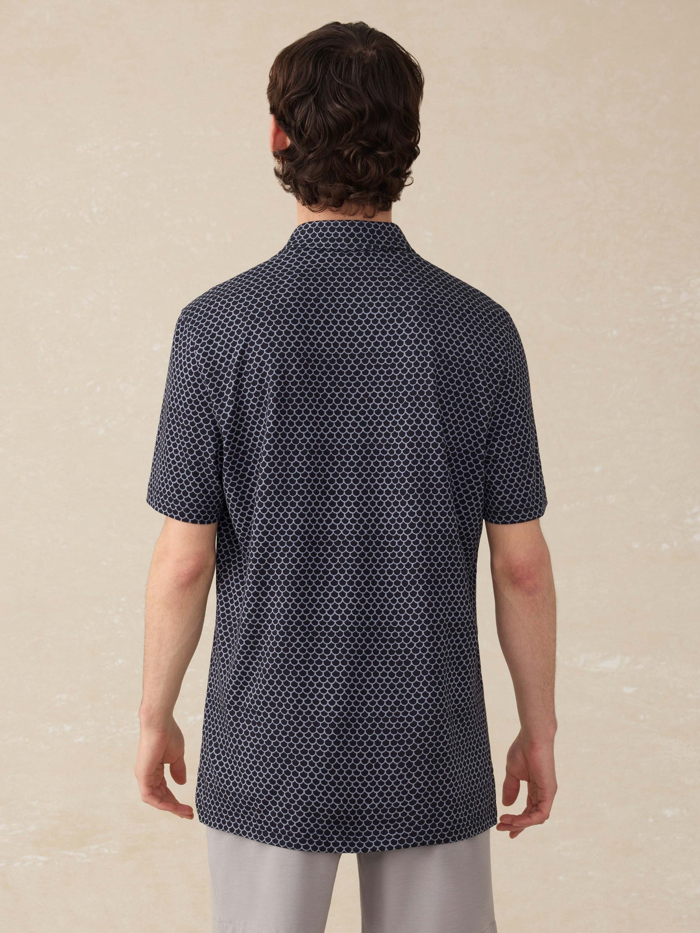 Short-Sleeve Movement™ Pique Polo - Midnight Fishscale