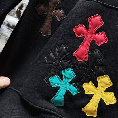 Chh Chrome Hearts Hoodie Autumn/Winter CH Classic Color Sanskrit Hand Painted Graffiti Casual Hooded Sweater