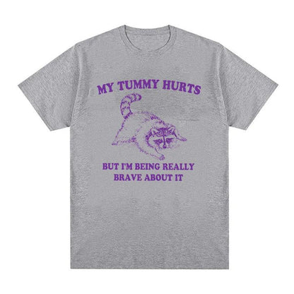 Brave about It Raccoon Meme T Shirts Funny Men Women