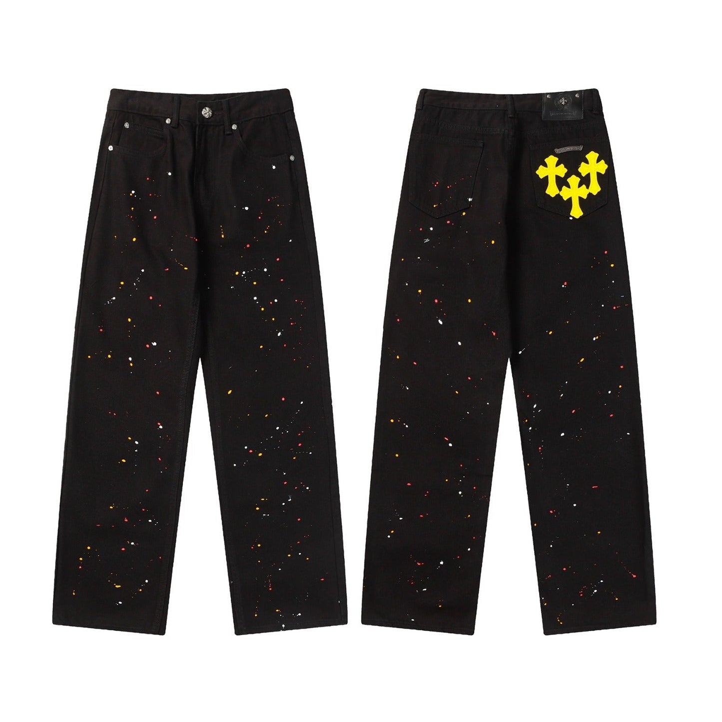 CHH Chrome Hearts Jeans Chrome Unisex Casual Loose Jeans