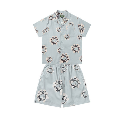 Denim Tears T shirt & Shorts 2 Piece Set Button cardigan woven