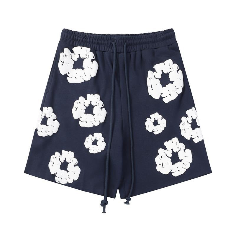 Denim Tears Outfit:T Shirt/Shorts (Separate Purchase Options) Loose Short Sleeve T-shirt Casual Shorts Suit
