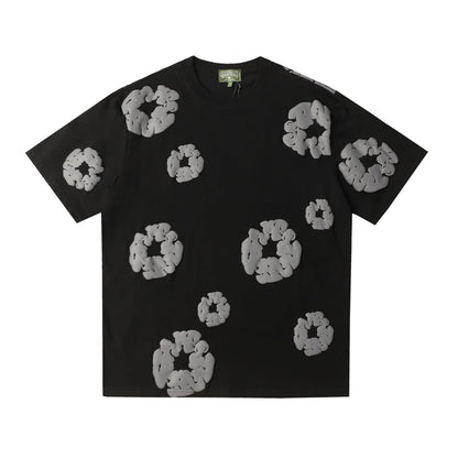 Denim Tears Outfit:T Shirt/Shorts (Separate Purchase Options) Puff Print Short Sleeve T-shirt Loose Couple Shorts Suit