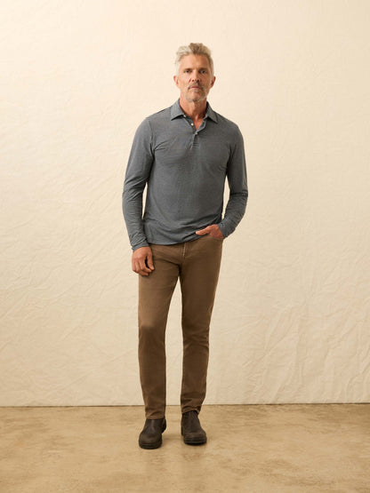 Long-Sleeve Movement™ Polo - Moonlight Point Stripe
