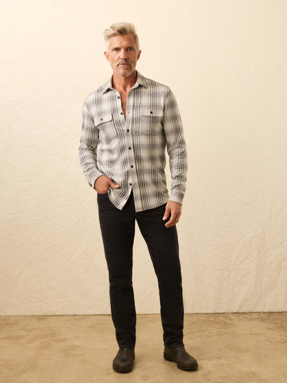 Legend™ Sweater Shirt - Charcoal Cream Plaid