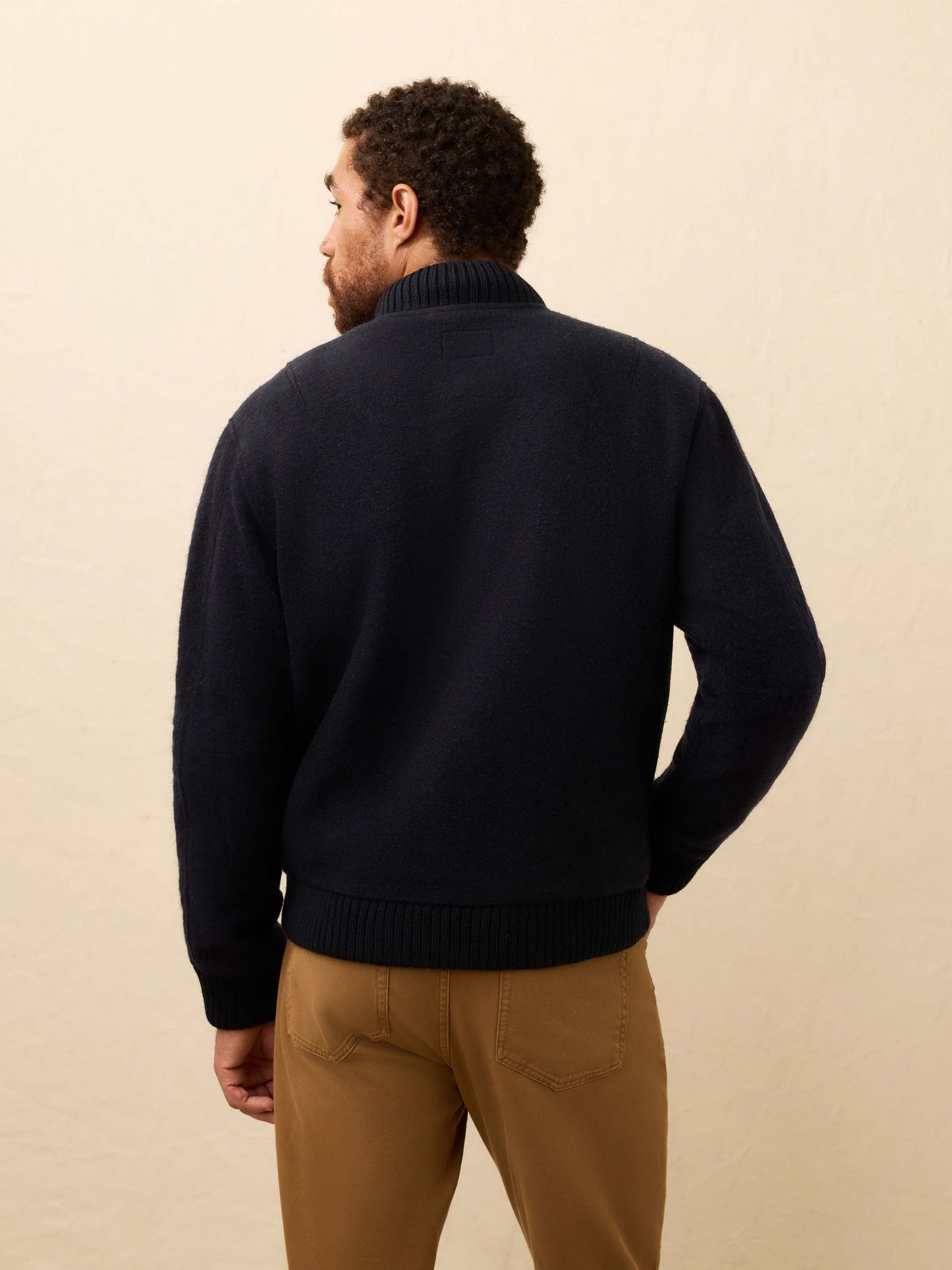 Range Fleece Lined Bomber - Navy Shadow Twill