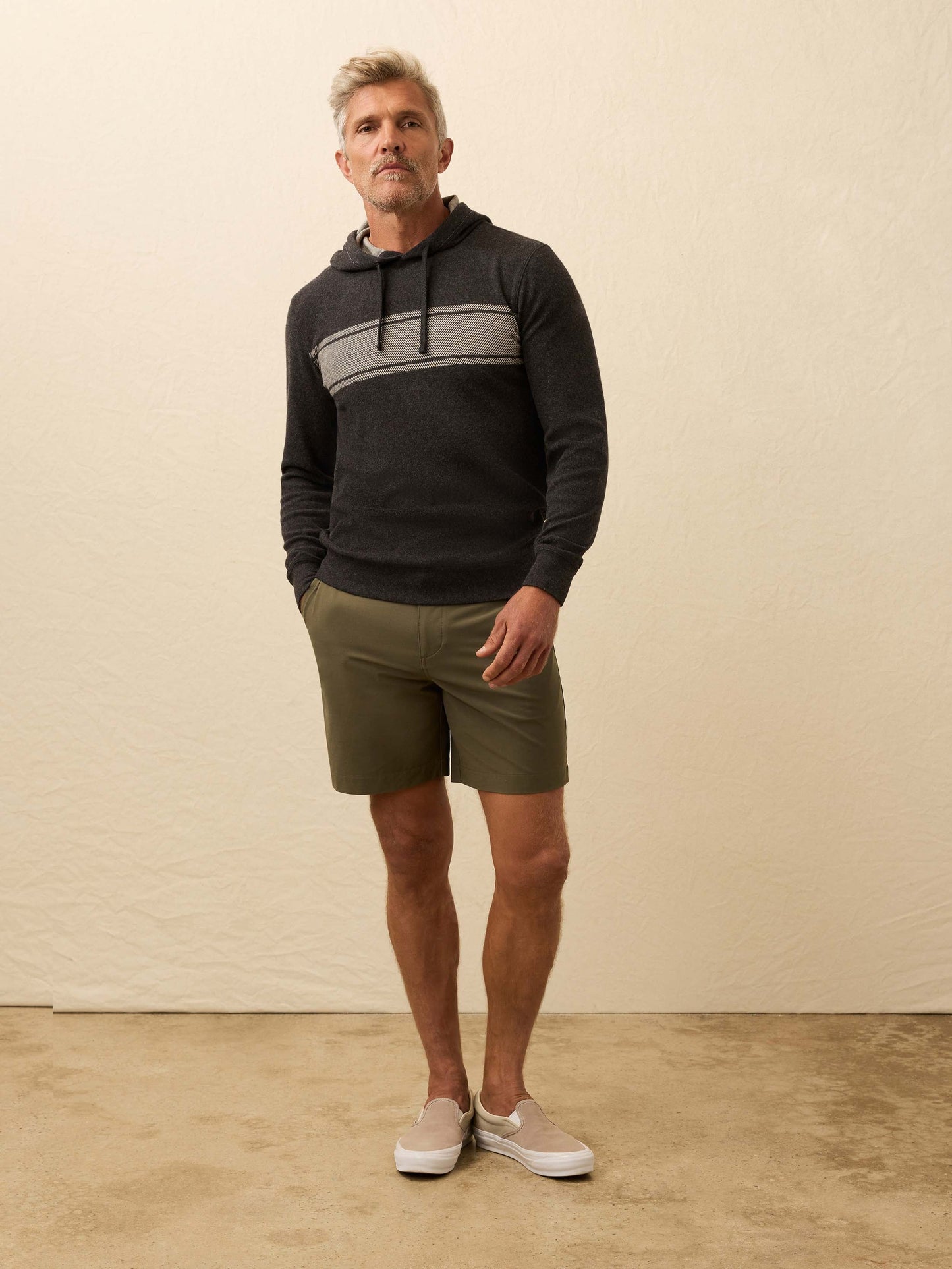 Legend™ Sweater Hoodie - Charcoal Heather Surf Stripe