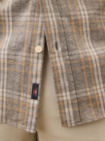 Coastline Knit Shirt - Dune Ash Plaid