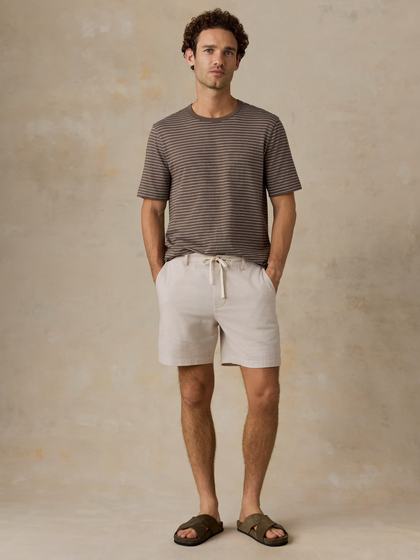 Sunwashed Regenerative Tee - Verona Brown Stripe