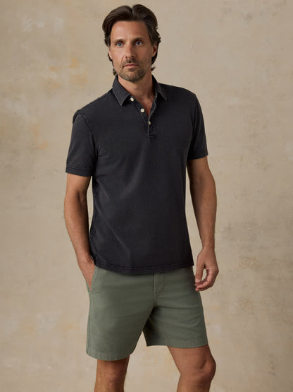 Short-Sleeve Sunwashed Pique Polo - Ridge Black