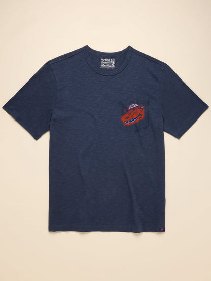 University of Florida Sunwashed Pocket Tee - Dune Navy