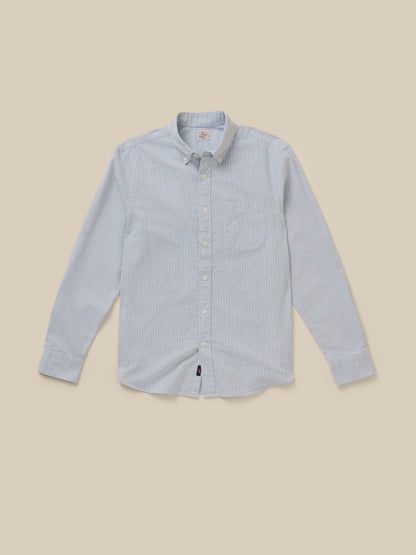 Laundered Oxford Shirt - Classic Blue Stripe