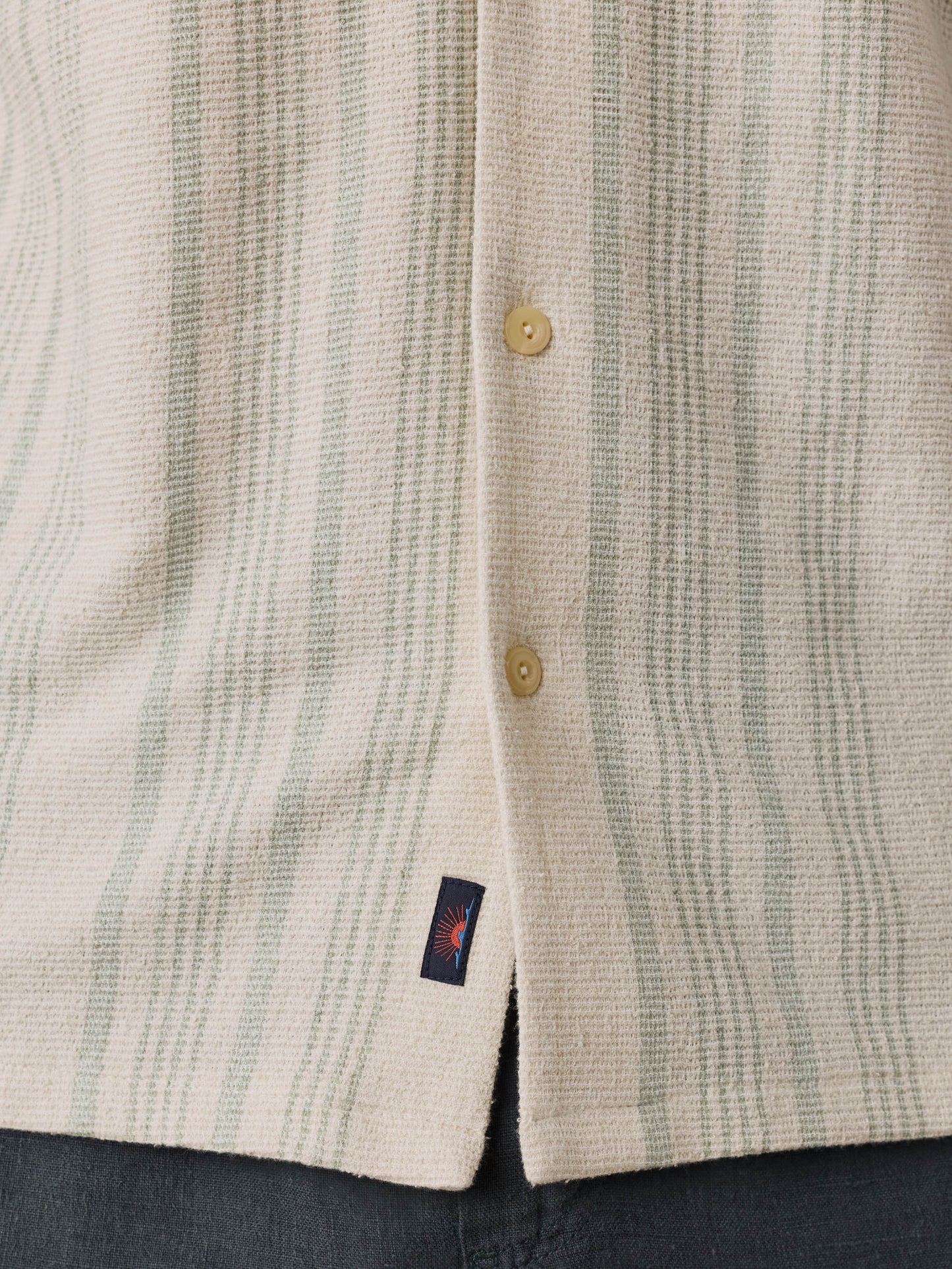 Short-Sleeve Oasis Camp Shirt - Sage Beach Stripe