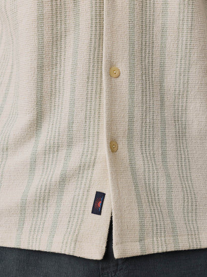 Short-Sleeve Oasis Camp Shirt - Sage Beach Stripe