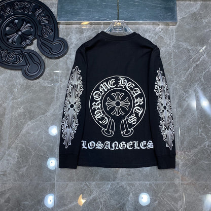 Chh Chrome Heart Long Sleeve Shirt Unisex Fashion Loose Long Sleeve Shirt