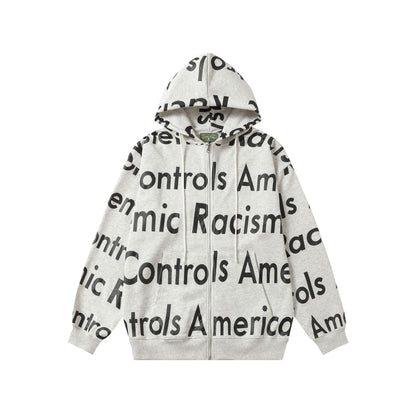 Denim Tears Hoodie Alphabet Cardigan Hooded Sweater