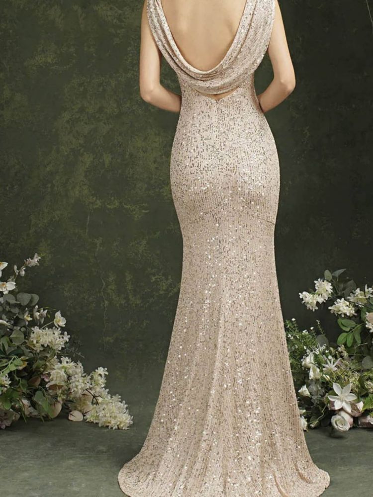 Corset Dress Sexy Sleeveless Split Bridesmaid Dress Evening Gown