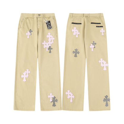 CHH Chrome Hearts Jeans Unisex Casual Loose Jeans