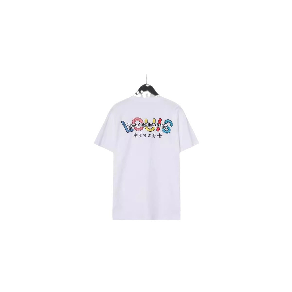 CHH Chrome Heart T Shirts Croix Cross Color Leather Printed Short Sleeve T-Shirt