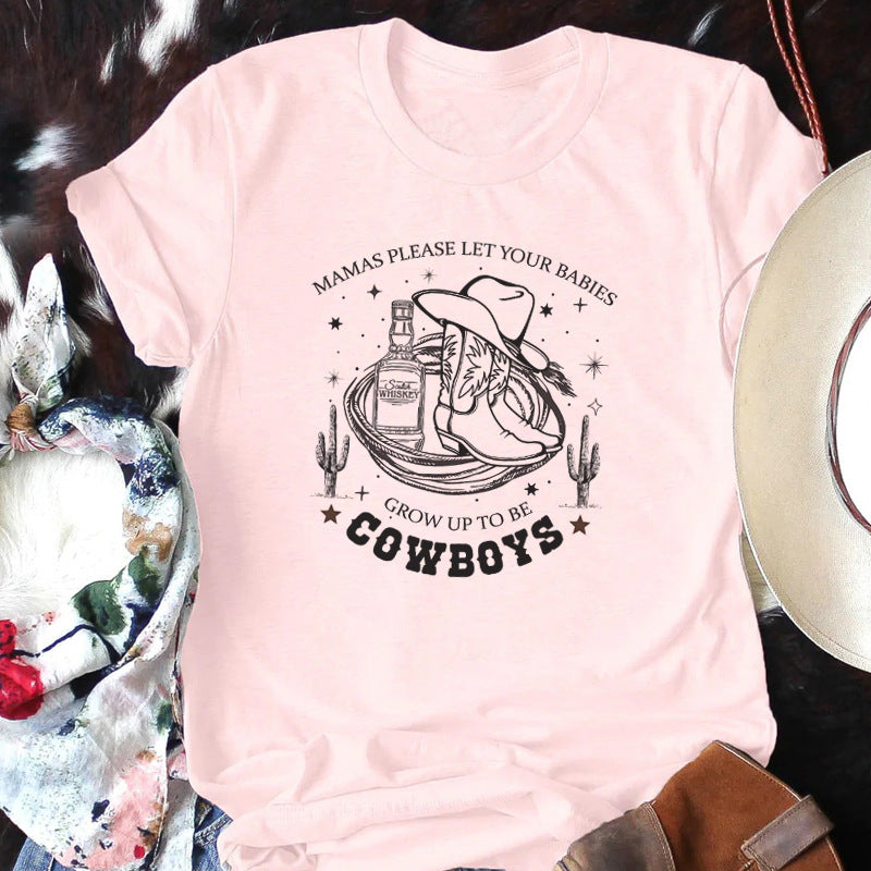 Denim Graphic T-Shirt Vintage Western