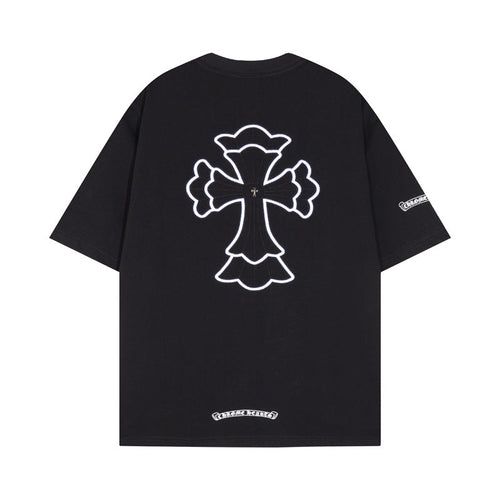 CHH Chrome Heart T Shirts Cross Print Short Sleeve T-Shirt Loose