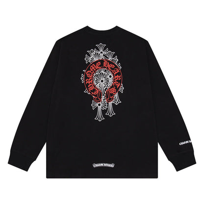 Chh Chrome Heart Long Sleeve Shirt Unisex Fashion Loose Long Sleeve Shirt