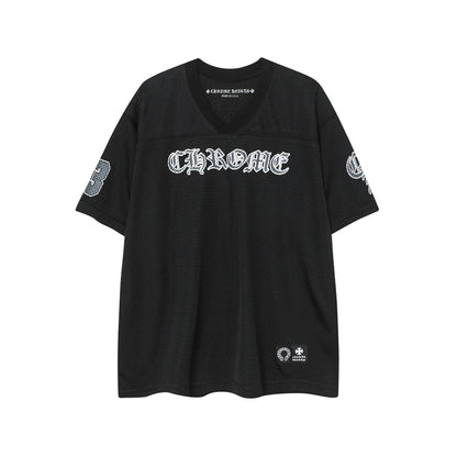 CHH Chrome Heart T Shirts Croix Cross Color Leather Printed Short Sleeve T-Shirt