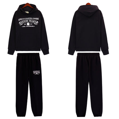 Denim Tears Outfit:Hoodie/Sweatpants (Separate Purchase Options) Casual Hooded Sweatshirt Sweatpants