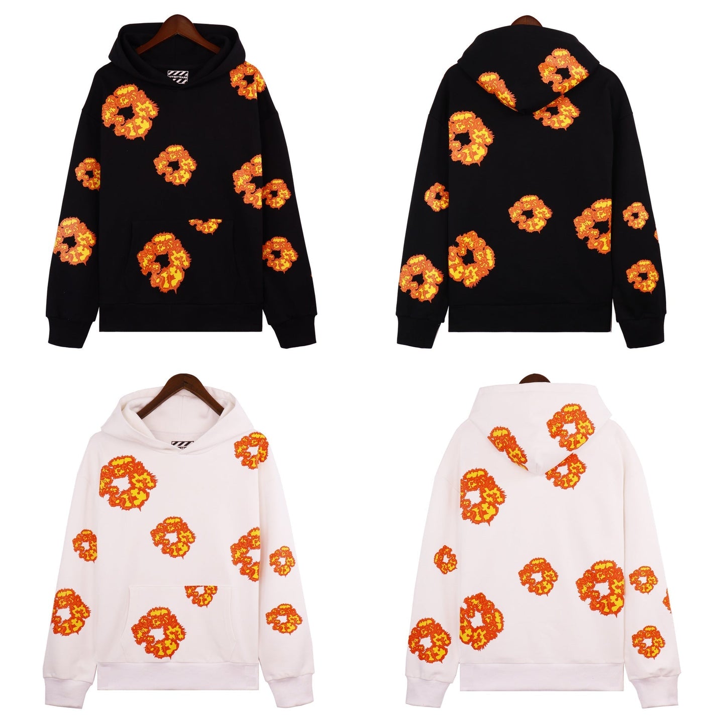 Denim Tears Outfit:Hoodie/Sweatpants (Separate Purchase Options) Puff Print Couple Loose Hooded Sweater