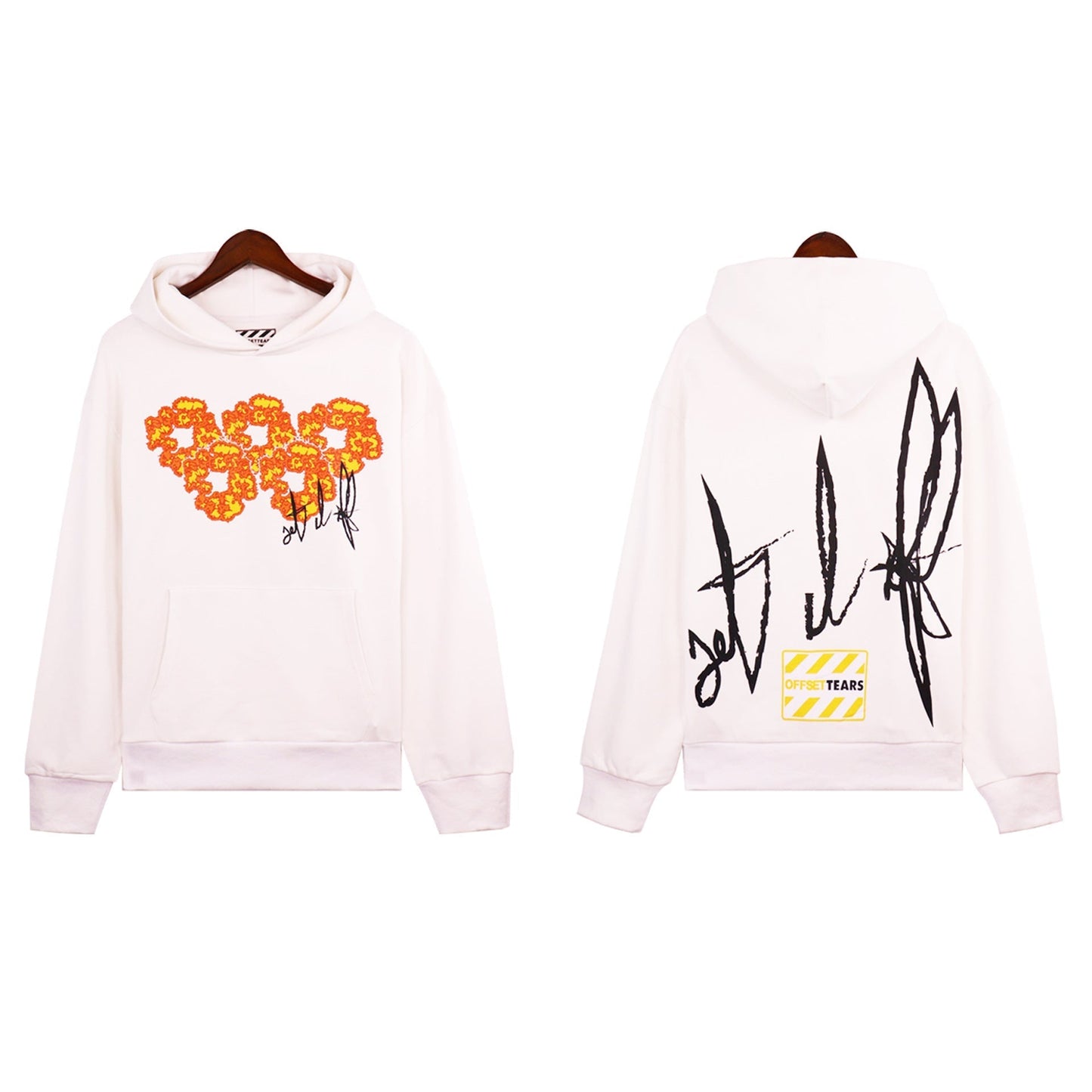 Denim Tears Outfit:Hoodie/Sweatpants (Separate Purchase Options) Puff Print Couple Loose Hooded Sweater