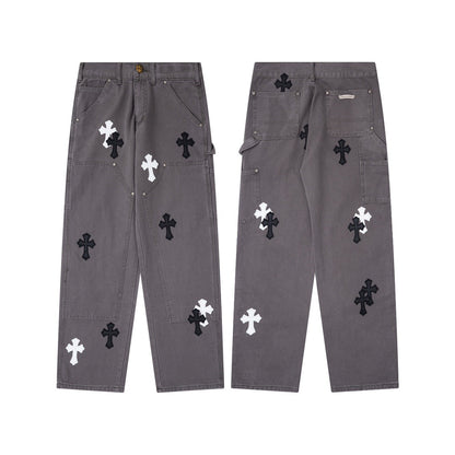 CHH Chrome Hearts Jeans Unisex Casual Loose Jeans