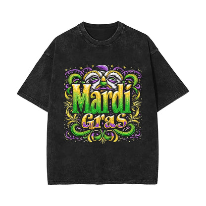Carnival, washed old retro short-sleeved T-shirt top