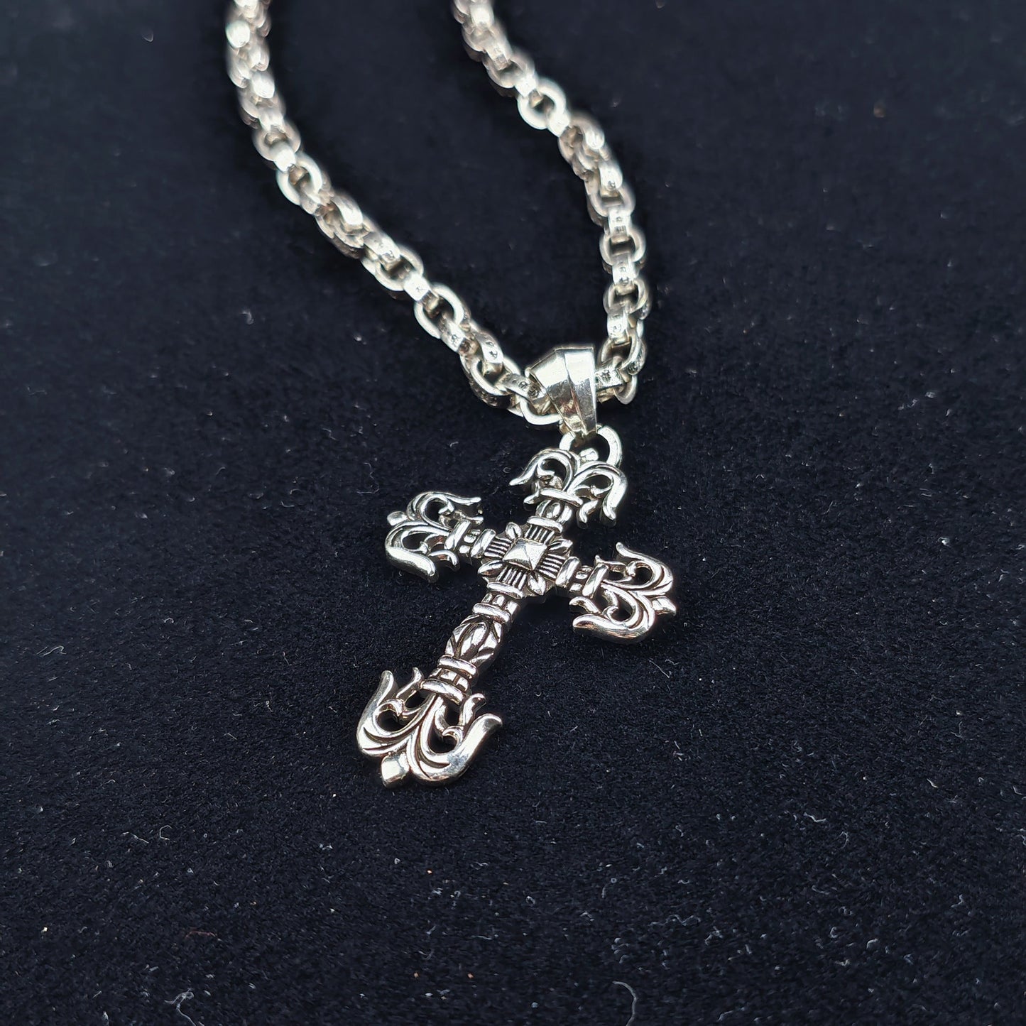 Chrome Hearts Necklace Men's and Women's Sterling Silver Vintage Large Pendant