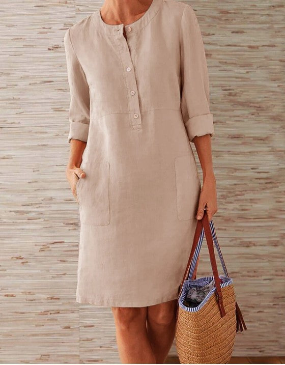 Beth Dutton Wardrobe Summer round Neck Breathable Long Sleeve Dress