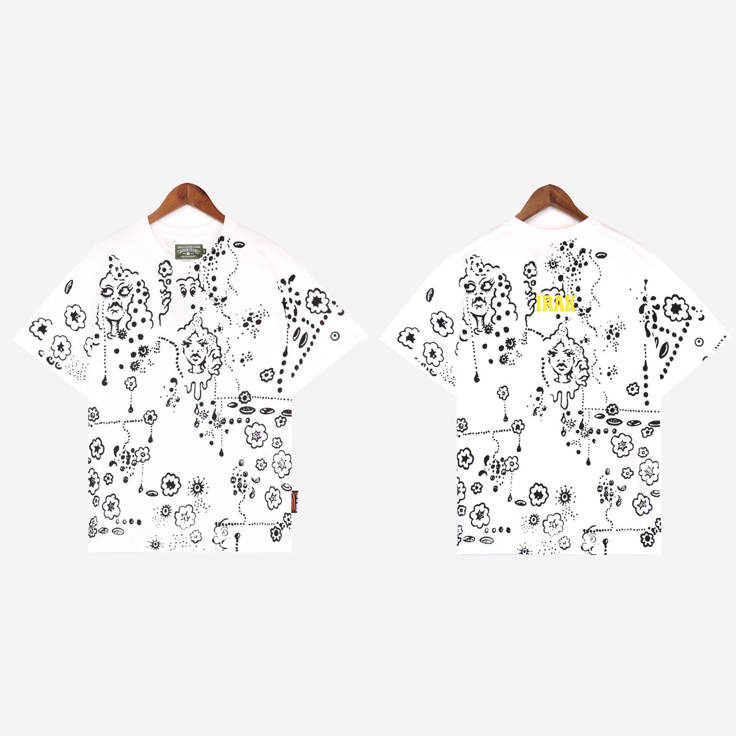 Denim Tears Shirt Full Graffiti Print Short Sleeve T-Shirt