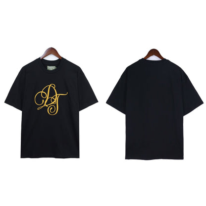 Denim Tears T Shirts Kapok Logo Badge Embroidered Short Sleeve T-shirt