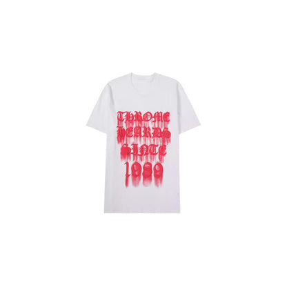 CHH Chrome Heart T Shirts Crowe Sanskrit Rainbow Smiley Flower Horseshoe Print T-Shirt Short Sleeve
