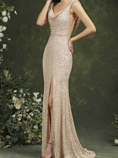 Corset Dress Sexy Sleeveless Split Bridesmaid Dress Evening Gown