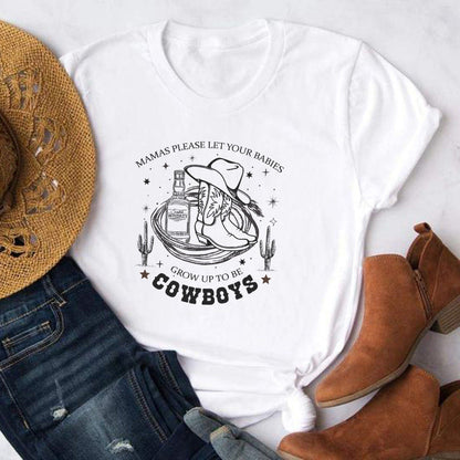 Denim Graphic T-Shirt Vintage Western