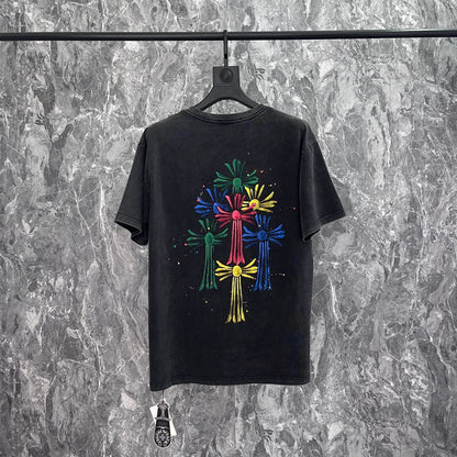 CHH Chrome Heart T Shirts Croix Summer Trend Brand Short Sleeve Street