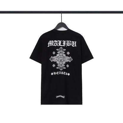 CHH Chrome Heart T Shirts Sanskrit Cross Horseshoe Letter Flower Short Sleeve T-Shirt