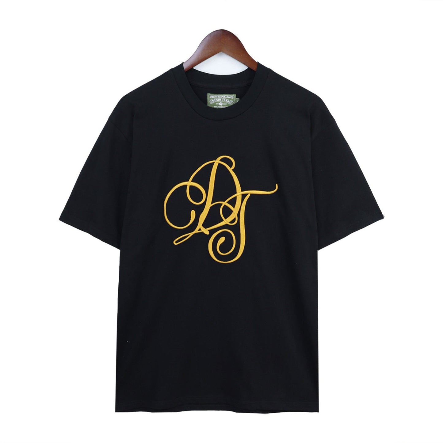 Denim Tears T Shirts Kapok Logo Badge Embroidered Short Sleeve T-shirt